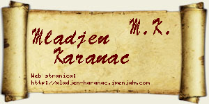 Mlađen Karanac vizit kartica
